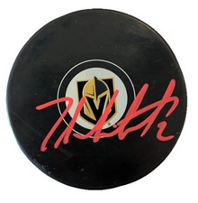 Zach Whitecloud Signed Autographed Vegas Golden Knights Logo Puck