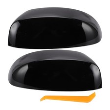 Pair Side Mirror Cover Upper Half Cap Clip-on for Chevy Tahoe Gloss Black