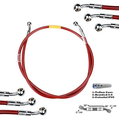 BREMSSCHLAUCH FLIED LUFTFAHRT MOTORRAD SCOOTER RACING UNIVERSALKABEL 140 CM