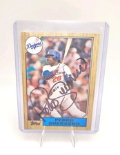 Pedro Guerrero Signed IP 1987 Topps Baseball Auto Card Los Angeles Dodgers Black