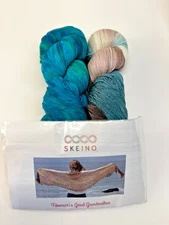 Skeino Fibonacci's Great Grandmother Shawl Kit - Premium Hand-Dyed Yarn