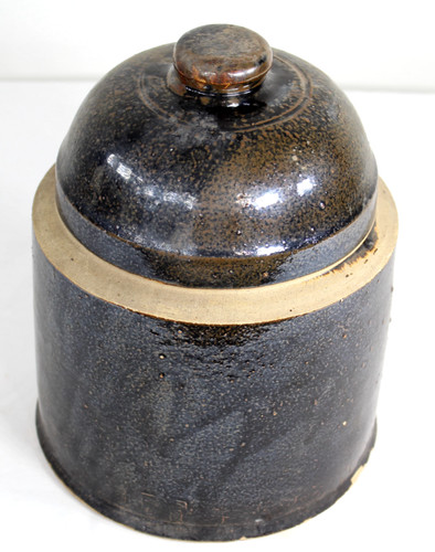 Antique Chicken Feeder Stoneware Pottery Chicken Feeder #6 Primitive Americana