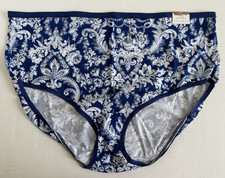 Lane Bryant Cacique Plus Size 22/24 Blue Floral Cotton High Leg Brief Panty