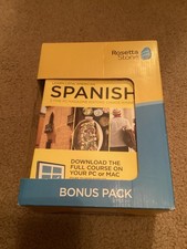 Rosetta Stone Spanish Bonus Pack With Grammar And Dictionary Books New OPEN BOX