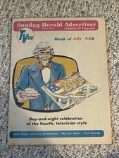 1976 Boston Sunday Herald Advertiser TVue July 4 Bicentennial Issue