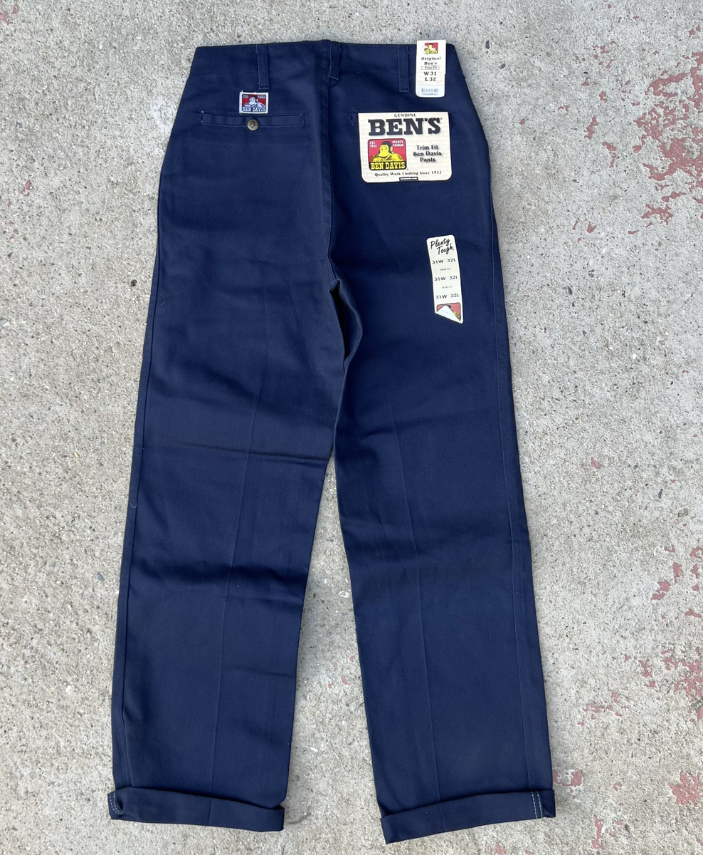 Ben Davis Original Trim Fit Workwear Pants Navy Mens 31 x 32