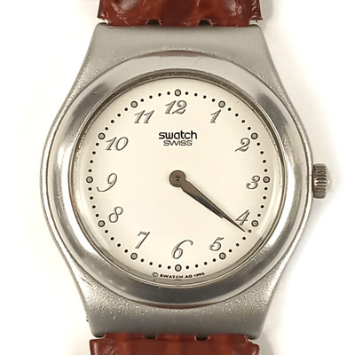 Swatch Irony Medium YLS1000 Understatement 1996 Aluminium Vintage Box Booklet