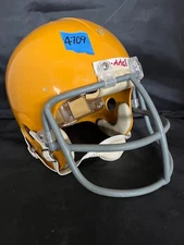 1970s Vtg Riddell MICRO FIT Game Football Helmet SUNFLOWER GOLD Kra Lite Used