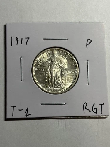 1917 Standing Liberty Quarter 25c Type 1 Nice UNC Looks FH