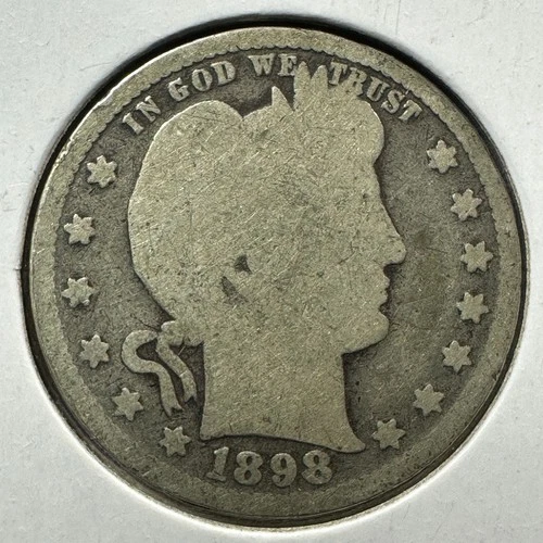 1898 25C Barber Quarter, Contains 0.1808oz of SILVER (88278)