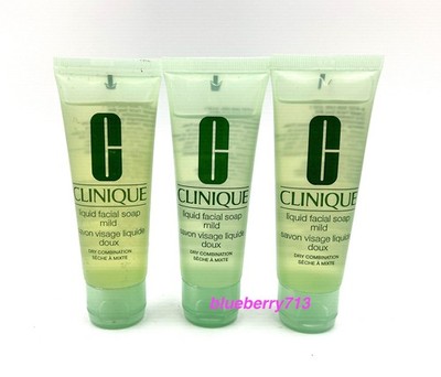 3 x  Clinique All About Clean Liquid Facial Soap Mild - 1.7 oz / 50ml each
