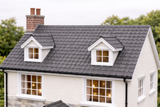 1:12 Scale Dolls House Miniature – Grey Slate Roof Tiles/Roofing Sheets x2