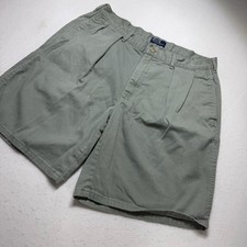 Vintage 90s Polo Ralph Lauren Pleated Chino Shorts Sage Green Cotton