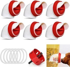 6PACK No Waste Chicken Feeder Ports DIY Chicken Feeder Kit W/ Hole Saw Chicken