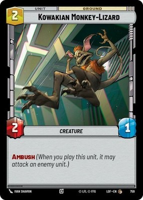 x3 Kowakian Monkey-Lizard - Foil C Star Wars Legends of the Force M/NM