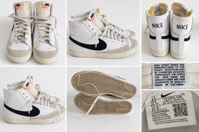 Nike Blazer Mid  77 Vintage Sneaker Weiß Schwarz Gr. 40 (US 8.5) Leder High Top