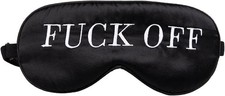 100 Mulberry Silk Sleep Mask Blackout,Cute Natural Sleeping Mask with Fuck Off 