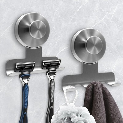 Heavy-Duty 7KG Suction Cup Razor Holder for Shower, Removable Damage-Free Metal