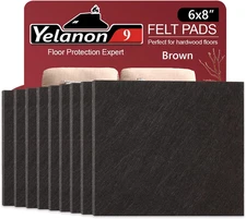 Yelanon Felt Furniture Pads for Hardwood Floors -8" X 6" Premium Floor Protector