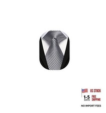 Ties for Men Solid Color 3.35" Formal Business Necktie Classic C-silver Dot