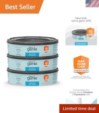 Unscented 3-Pack Diaper Pail Refills Holds 810 Newborn Diapers with Odor Control