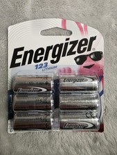 6 Energizer Cr123 Batteries Lithium 3v Battery, Sealed, Exp 2035