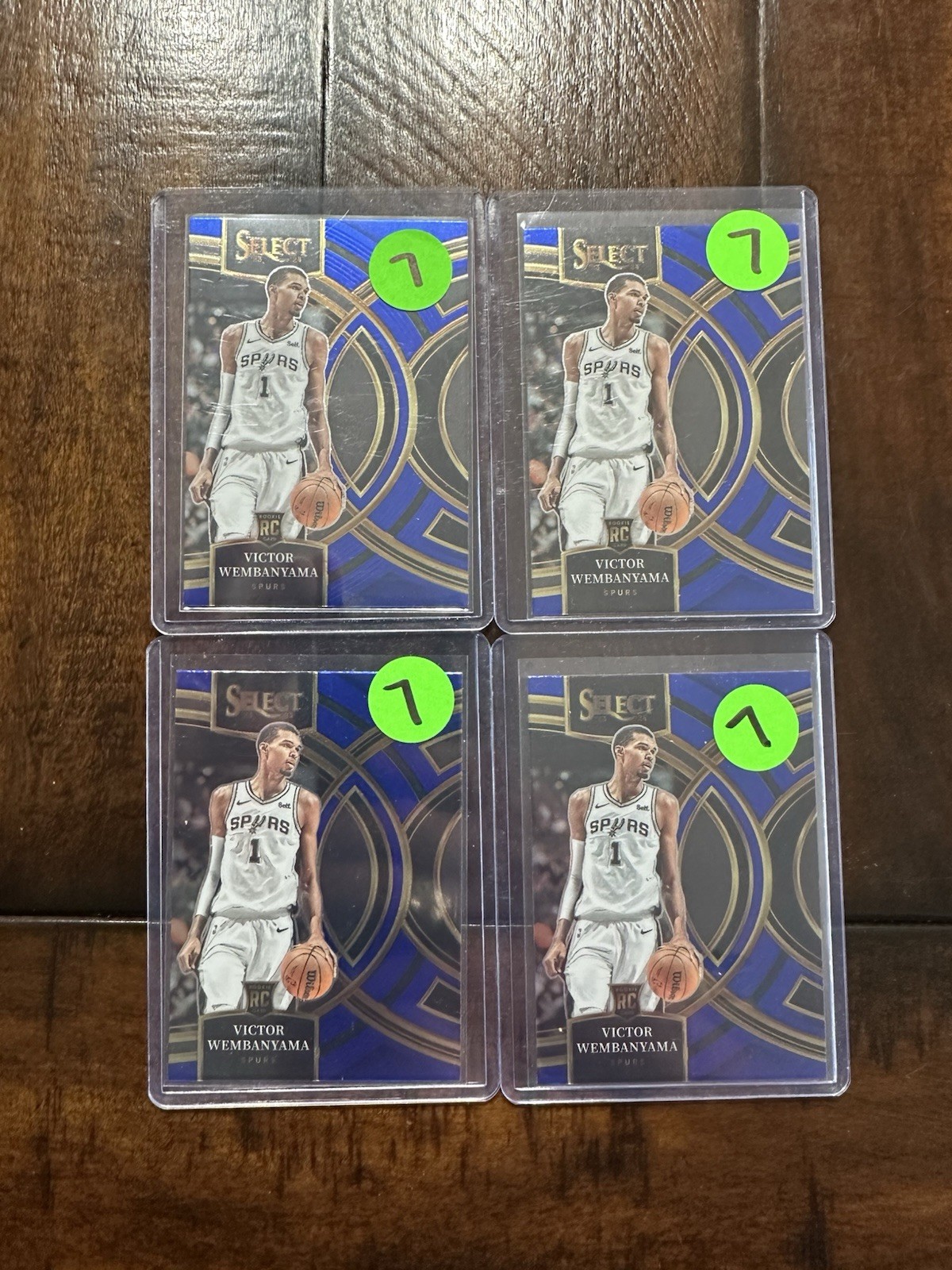 2023-24 Panini Select - Premier Level Victor Wembanyama #121 Blue (RC) X4