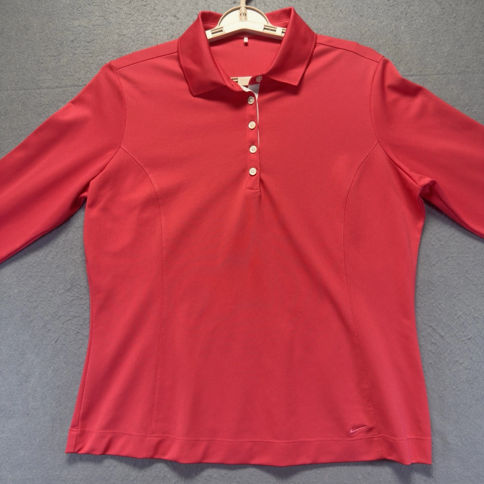 Nike Shirt Adult Extra Large 16-18 Coral Long Sleeve Fit Dry Performance Women