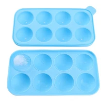 Round Ice Balls Maker Tray 8 Sphere Molds Bar Cube for Whiskey Cocktails Blue