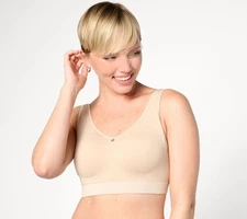Breezies Women's Bra Sz 40DD Air Effects Seamless Wirefree Tan/Beige A627819