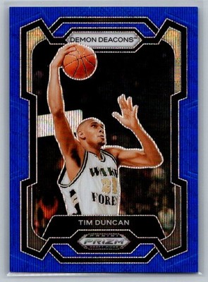 Tim Duncan Prizm Draft Blue Wave #d/249 - 63 NM Wake Forest Demon Deacons ~