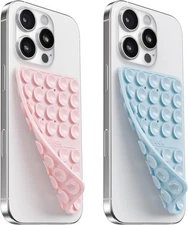 2PCS Silicone Suction Cup Phone Case Mount Double Sided