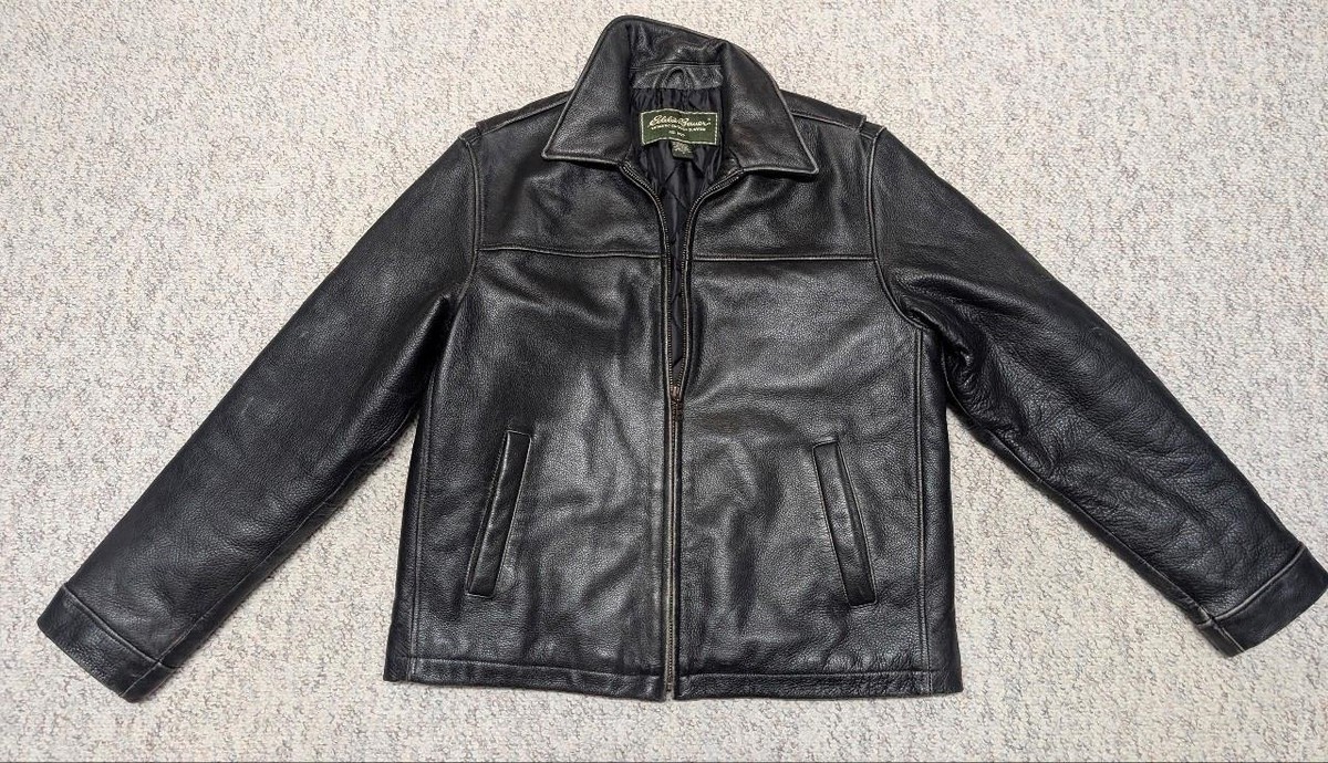 vintage EDDIE BAUER leather jacket M butter-soft INSULATED