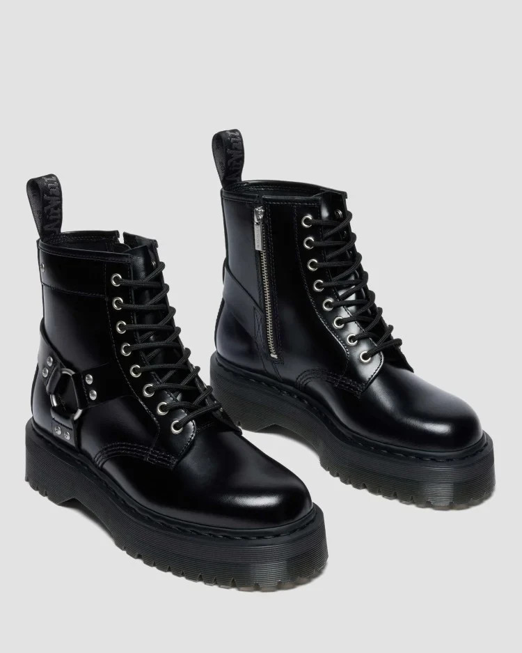 Dr. Martens 1460 QUAD HARNESS 8 Hole Boots Black Unisex Japan New
