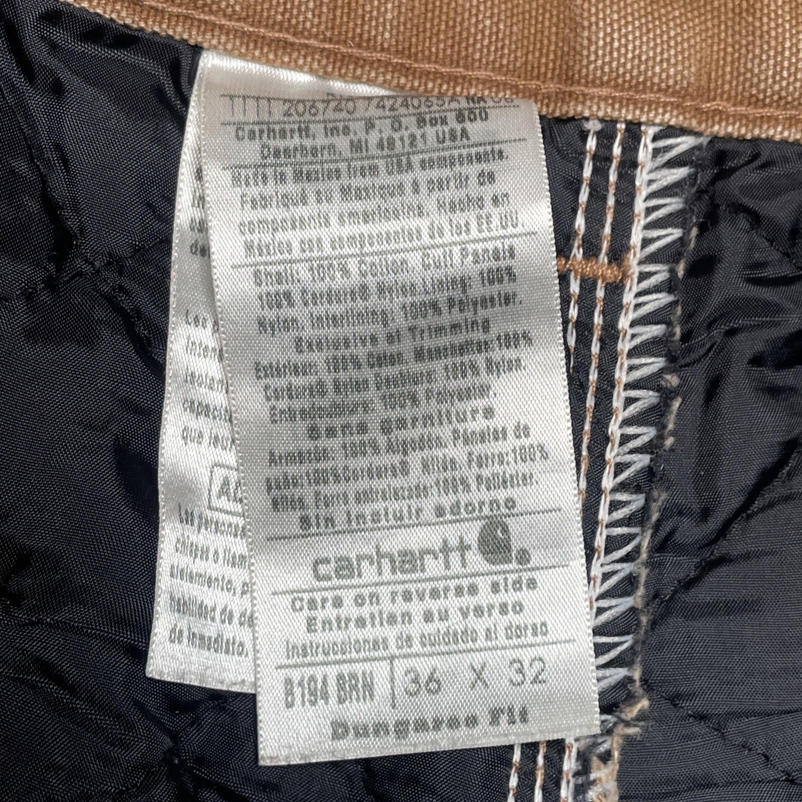 Carhartt B194 Pants Mens 36x32 Double Knee Brown Insulated Canvas Work thumbnail 22