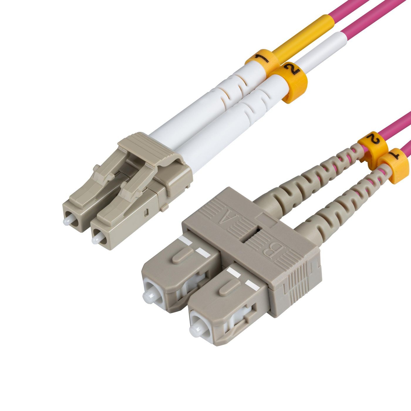 MicroConnect FIB422005P Fibre Optic Cable – 5m LC to SC OM4 Duplex Violet