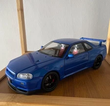 Large 1:18 Nissan Skyline GT-R R34 Diecast Model Car Sports Vehicle Collectible