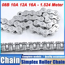 316 Stainless Steel Roller Chain Quality Simplex Chain 08B 10A 12 16A 1.524Meter