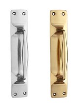Pull Handle On BackPlate For Public Places Polished Brass & Chrome& Satin Nickel
