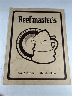 1970s 80s Beefmaster's Restaurant Paper Menu Joplin MO Surf & Turf Menu