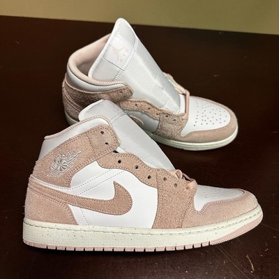 Nike Air Jordan 1 Mid SE Legend Pink White Suede FN5215-161 Men's Size 10.5 