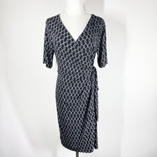 Motherhood Maternity Rope Chain Print Wrap Dress Size M Work Career Office