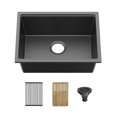 23'' Undermount Workstation Single Bowl Quartz Kitchen Sink