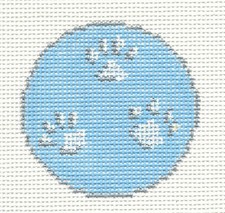 Kitty Cat Paw Prints 3" Ornament HP 13 mesh Needlepoint Canvas Needle Crossings