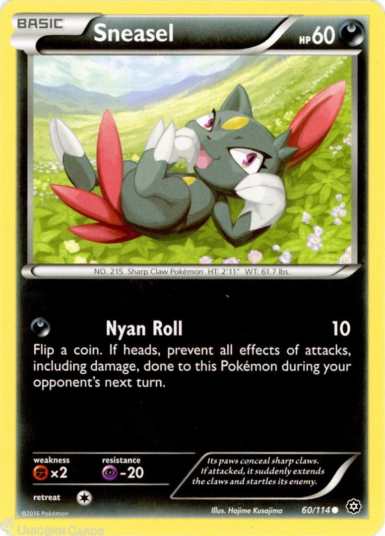 Sneasel 60/114 : Common Mint/Near Mint Pokemon Card : XY11: Steam Siege