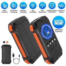 Portable Solar Charger 49800mAh Power Bank Fast Charging Camping Battery Pack