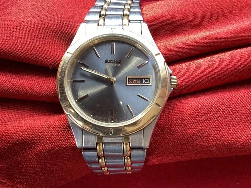 Seiko Men's Vintage 1980's Gold & Silver Tone Watch 7N43 6A09, Excellent cond