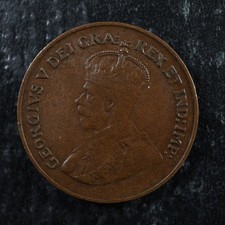 1 cent 1925 Canada one small penny King George V c ¢ EF-40