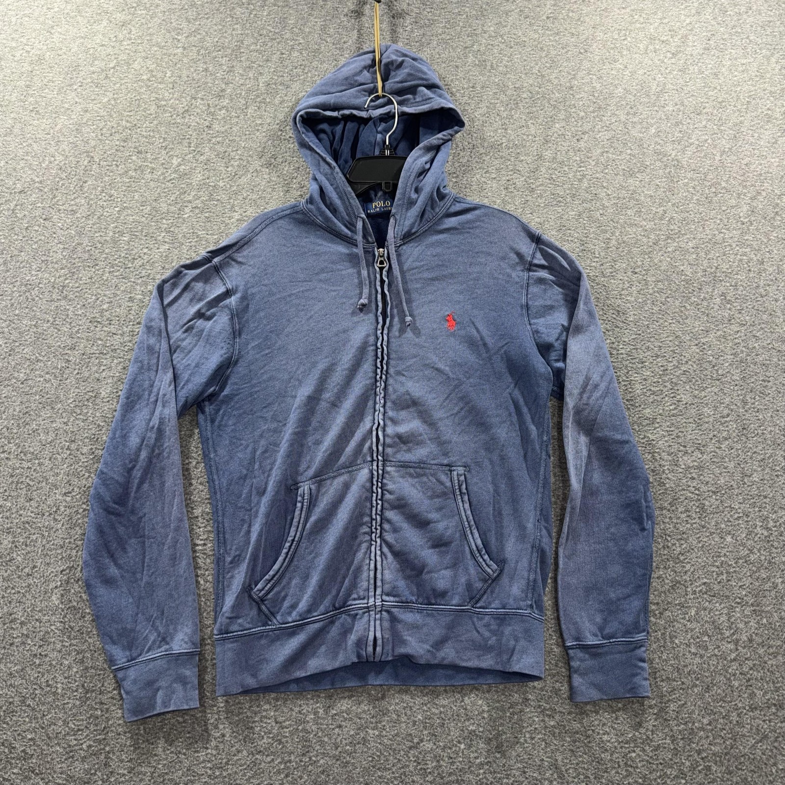 Polo Ralph Lauren felpa con cappuccio uomo piccola blu full zip rossa pony felpa giacca