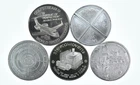 Lot 5 VINTAGE 1 Oz Silver Bars/Rounds Art Bars Collection Poured .999 *535